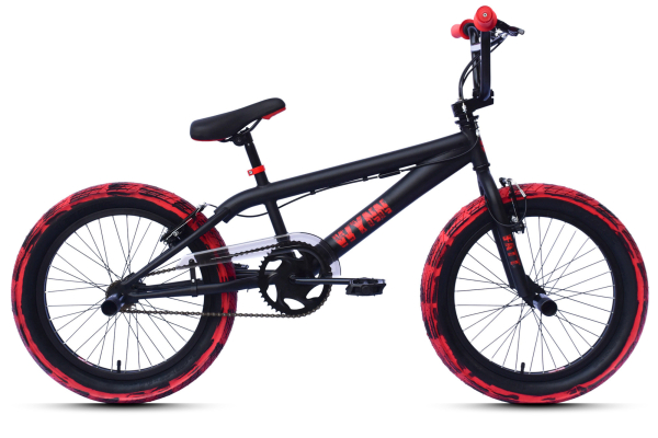 WYNN BMX Freestyle 20 Zoll XX1.3 schwarz-rot Rahmenhöhe 28 cm Kinder Erwachsene V-Brake