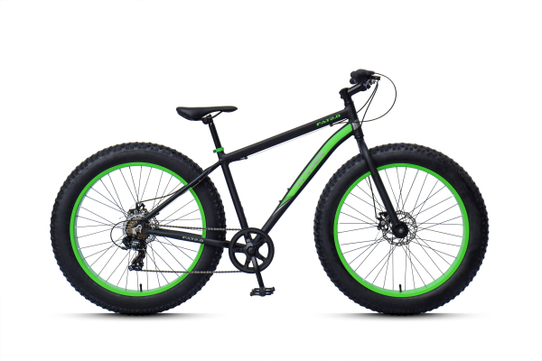 WYNN Fatbike 26 Zoll FAT2.0 schwarz-grün-grau Rahmenhöhe 46 cm 7 Gänge mech. Scheibenbremse