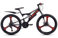 CHILLIZ Kinderfahrrad Fully 24 Zoll MAG.01 schwarz-rot...