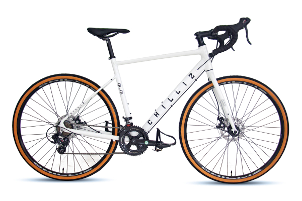 CHILLIZ Gravelbike 28 Zoll GL.01 weiß-glänzend Rahmenhöhe 54 cm 14 Gänge mech. Scheibenbremse