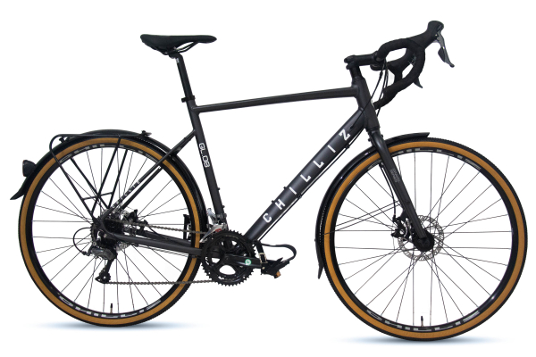 CHILLIZ Gravelbike 28 Zoll GL.08 schwarz-matt Rahmenhöhe 54 cm Damen Herren 16 Gänge mech. Scheibenbremse Schutzbleche