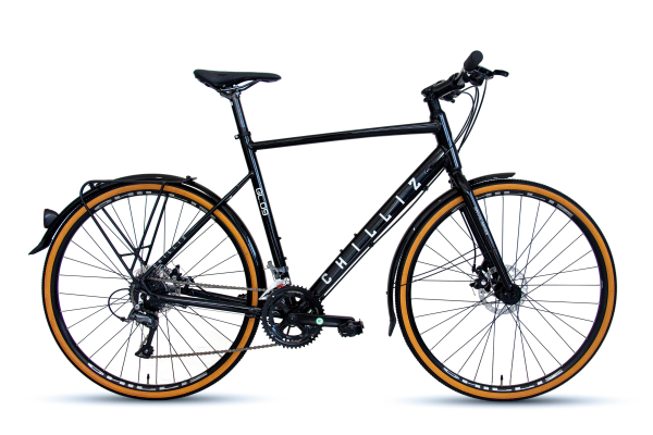 CHILLIZ Gravelbike 28 Zoll GL.08 schwarz-glänzend Damen Herren 16 Gänge mech. Scheibenbremse Schutzbleche